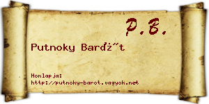 Putnoky Barót névjegykártya